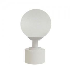 Tubeslider 25, Bohemian Frosted Glass Ball with White Cap and Neck