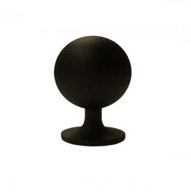 40mm Ball Finial with Round Neck, Ripple Black