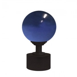 50mm Murano Glass, Dark Blue Ball with 28mm Iron Bark Cap and Neck