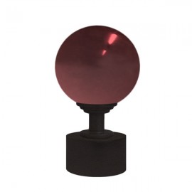 50mm Murano Glass, Red  Ball with 28mm Iron Bark Cap and Neck