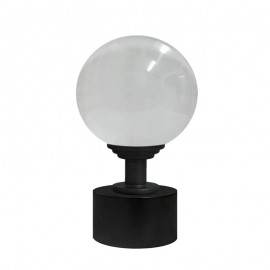 50mm Bohemian Glass, Clear Ball with 28mm Satin Black Cap and Neck