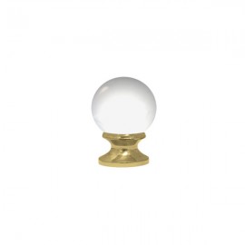 30mm Murano Glass Clear Ball with 16mm Gold Neck