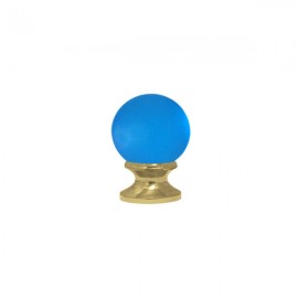 30mm Murano Glass Satin Light Blue Ball with 16mm Gold Neck