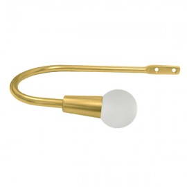 30mm Murano Glass Satin Clear Ball with Gold Hook