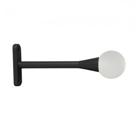 30mm Murano Glass Satin Clear Ball with Satin Black Trumpet Stem