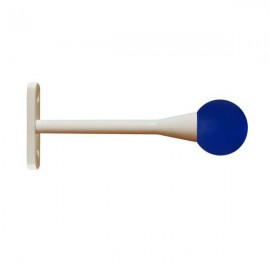 30mm Murano Glass Satin Dark Blue Ball with White Birch Trumpet Stem