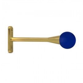 30mm Murano Glass Satin Dark Blue Ball with Gold Trumpet Stem