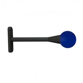 30mm Murano Glass Satin Dark Blue Ball with Satin Black Trumpet Stem