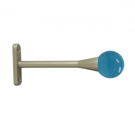 30mm Murano Glass Light Blue Ball with Champagne Trumpet Stem