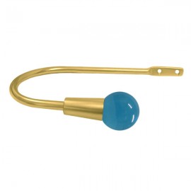 30mm Murano Glass Light Blue Ball with Gold Hook