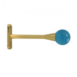 30mm Murano Glass Light Blue Ball with Gold Trumpet Stem