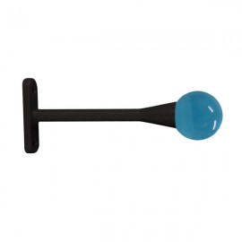 30mm Murano Glass Light Blue Ball with Iron Bark Trumpet Stem