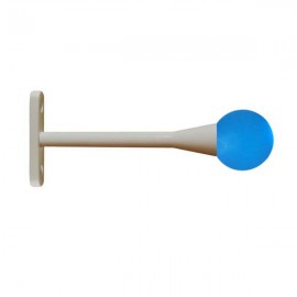 30mm Murano Glass Satin Light Blue Ball with White Birch Trumpet Stem