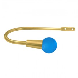 30mm Murano Glass Satin Light Blue Ball with Gold Hook