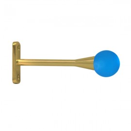 30mm Murano Glass Satin Light Blue Ball with Gold Trumpet Stem