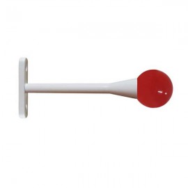 30mm Murano Glass Red Ball with White Trumpet Stem