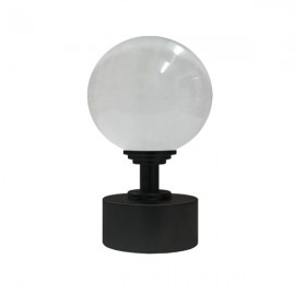 50mm Bohemian Glass, Clear Ball with 35mm Cap and Step Neck in Satin Black