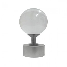 50mm Bohemian Glass, Clear Ball with 35mm Cap and Step Neck in Chrome