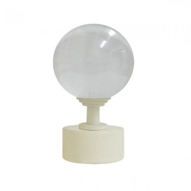 50mm Bohemian Glass, Clear Ball with 35mm Cap and Step Neck in White Birch