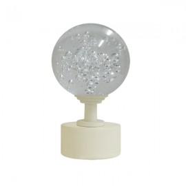 50mm Bohemian Glass, Clear Bubble Ball with 35mm Cap and Step Neck in White Birch