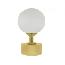 50mm Bohemian Glass, Frosted Ball with 35mm Cap and Step Neck in Gold