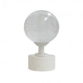 50mm Bohemian Glass, Clear Ball with 35mm Cap and Step Neck in White