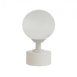 50mm Bohemian Glass, Frosted Ball with 35mm Cap and Step Neck in White