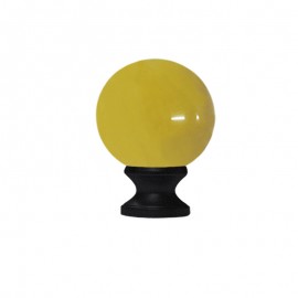 40mm Murano Glass Amber Ball with 19mm Ripple Black Neck