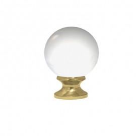 40mm Murano Glass Clear Ball with 19mm Gold Neck