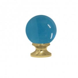 40mm Murano Glass Light Blue Ball with 19mm Gold Neck