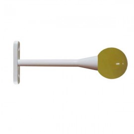 40mm Murano Glass Amber Ball with White Trumpet Stem