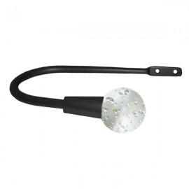40mm Murano Glass Clear Bubble Ball with Satin Black Hook
