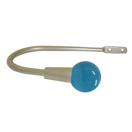 40mm Murano Glass Light Blue Ball with Champagne Hook