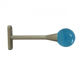 40mm Murano Glass Light Blue Ball with Champagne Trumpet Stem