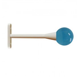 40mm Murano Glass Light Blue Ball with White Birch Trumpet Stem