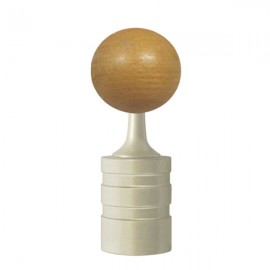Tubeslider 28, 43mm Timber Ball and Aluminium, Grooved Cap, Champagne