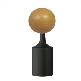 Tubeslider 28, 43mm Timber ball and Satin Black, Aluminium Plain Cap