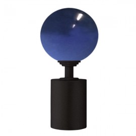 Tubeslider 28, 50mm Murano Glass Dark Blue Ball and Iron Bark, Aluminium Plain Cap