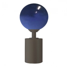 Tubeslider 28, 50mm Murano Glass Dark Blue Ball and Jamaican Chocolate, Aluminium Plain Cap
