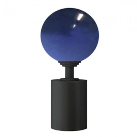 Tubeslider 28, 50mm Murano Glass Dark Blue Ball and Satin Black, Aluminium Plain Cap