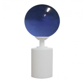 Tubeslider 28, 50mm Murano Glass Dark Blue Ball and White, Aluminium Plain Cap 