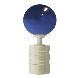 Tubeslider 28, 50mm Murano Glass Dark Blue Ball and Champagne, Aluminium Grooved Cap 