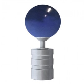 Tubeslider 28, 50mm Murano Glass Dark Blue Ball and Chrome, Aluminium Grooved Cap 