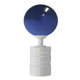 Tubeslider 28, 50mm Murano Glass Dark Blue Ball and Matt Silver, Aluminium Grooved Cap 