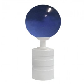 Tubeslider 28, 50mm Murano Glass Dark Blue Ball and White, Aluminium Grooved Cap 