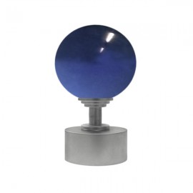 50mm Murano Glass, Dark Blue Ball with 35mm Cap and Step Neck in Chrome