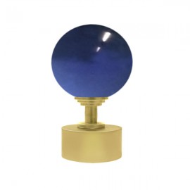 50mm Murano Glass, Dark Blue Ball with 35mm Cap and Step Neck in Gold