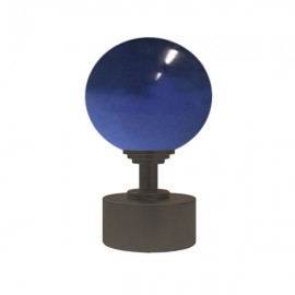 50mm Murano Glass, Dark Blue Ball with 35mm Cap and Step Neck in Jamaican Chocolate