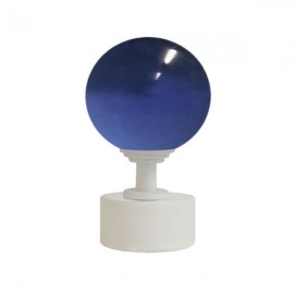 50mm Murano Glass, Dark Blue Ball with 35mm Cap and Step Neck in White