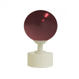 50mm Murano Glass, Dark Red Ball with 35mm Cap and Step Neck in White Birch